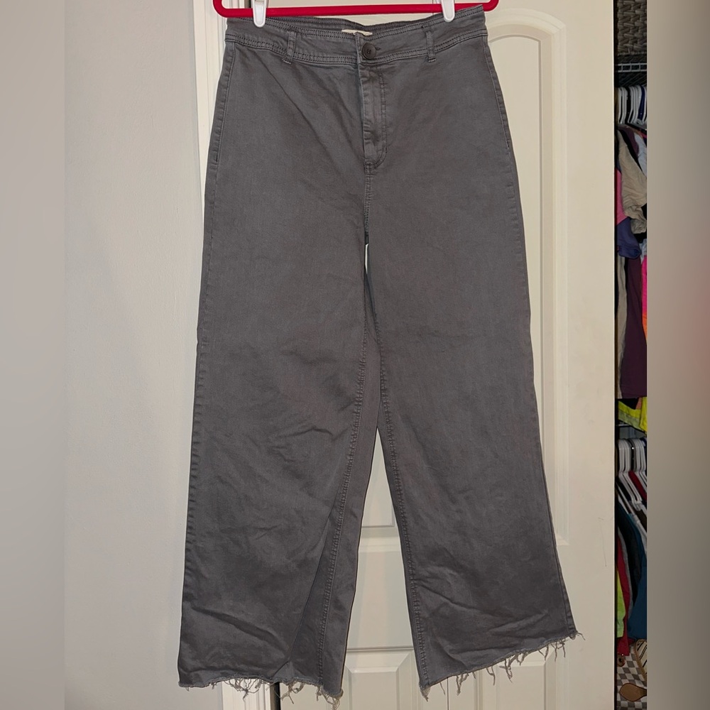 Oat wide leg gray jeans